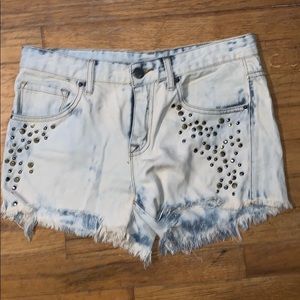 BDG distress embellished denim shorts